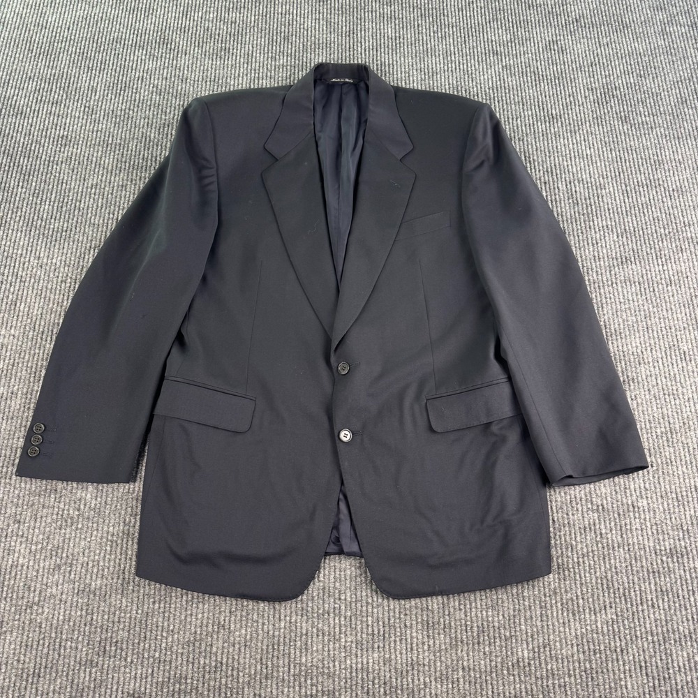 Canali Suit Jacket 50 EU 40R Blue Wool Bespoke Milano Italy Boyds Vintage